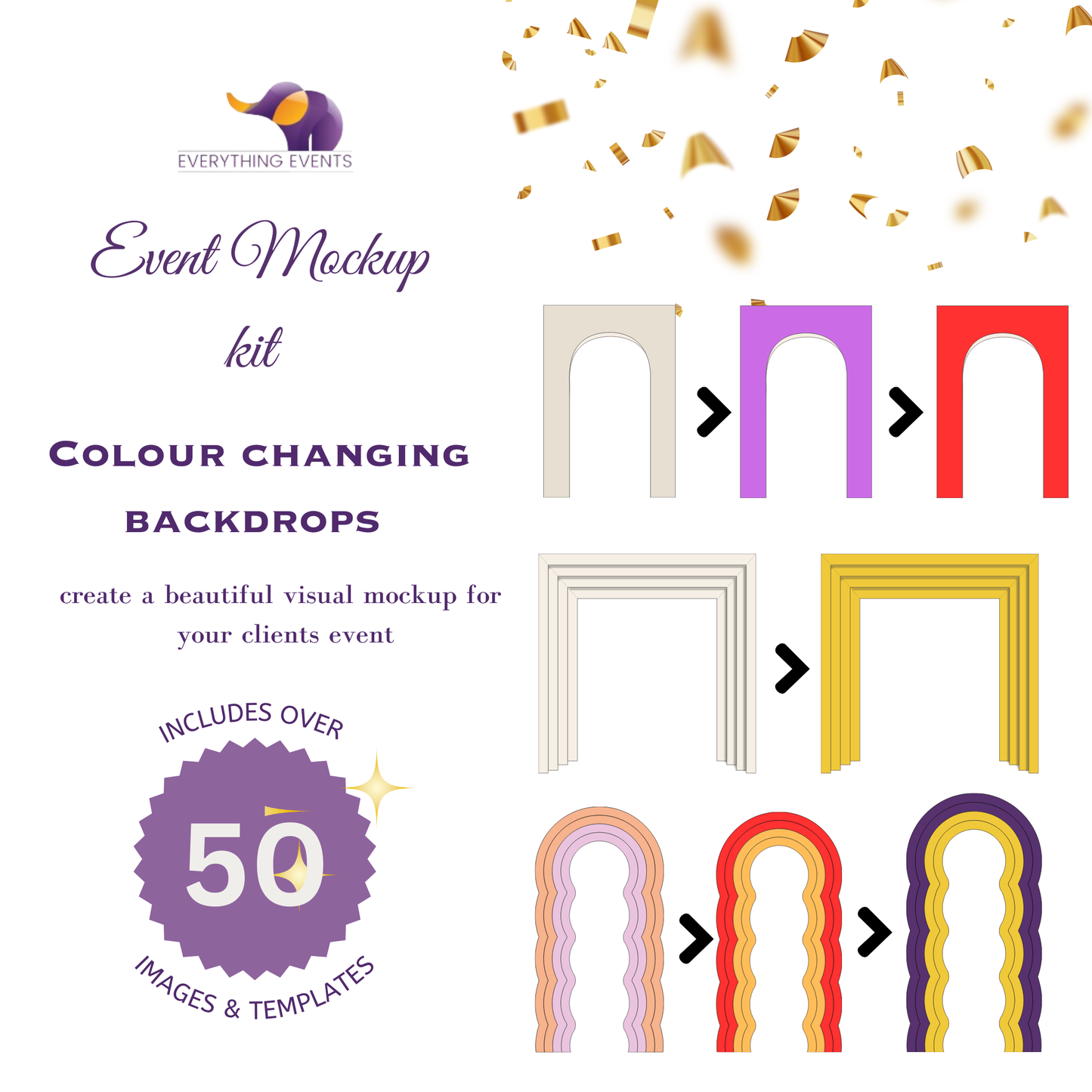 Color Changing Backdrops Design Kit - Transform Your Events with Everything Events